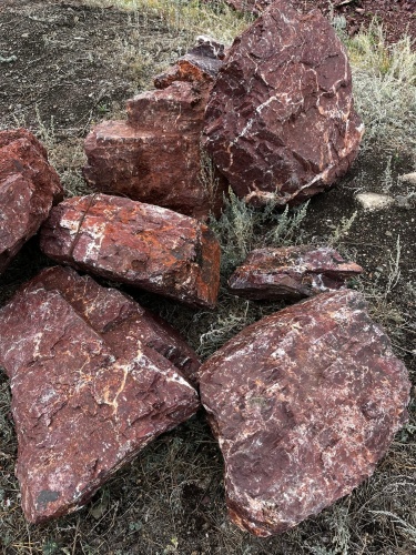 Камни для ландшафтного дизайна красно-фиолетовые 10-60 килограмм купить в Геленджике